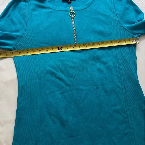 INC International Concepts Teal Quarter Zip Ribbed Sweater XXL - Picture 10 of 11